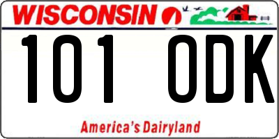 WI license plate 101ODK