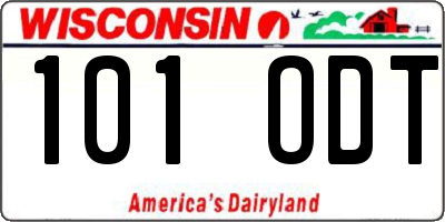 WI license plate 101ODT
