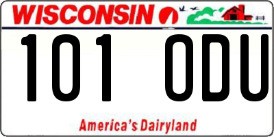 WI license plate 101ODU
