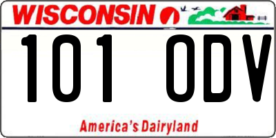WI license plate 101ODV