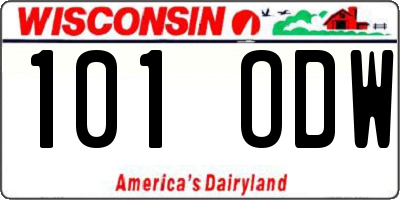 WI license plate 101ODW