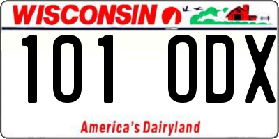 WI license plate 101ODX
