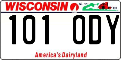 WI license plate 101ODY