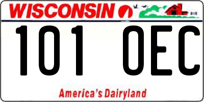 WI license plate 101OEC