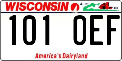 WI license plate 101OEF