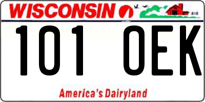 WI license plate 101OEK