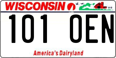 WI license plate 101OEN
