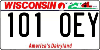 WI license plate 101OEY