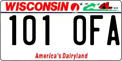 WI license plate 101OFA