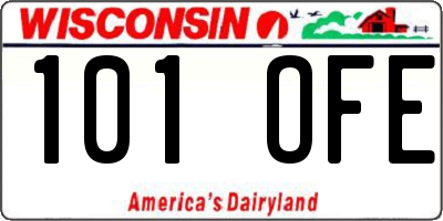 WI license plate 101OFE