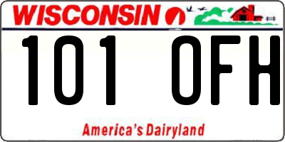 WI license plate 101OFH