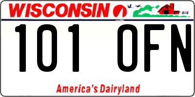 WI license plate 101OFN