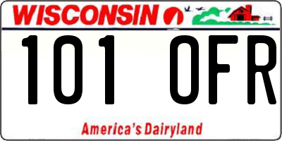 WI license plate 101OFR