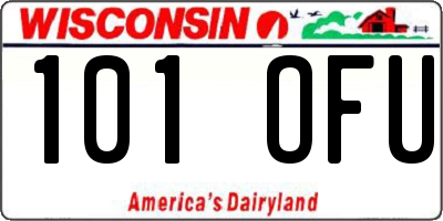 WI license plate 101OFU
