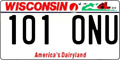 WI license plate 101ONU