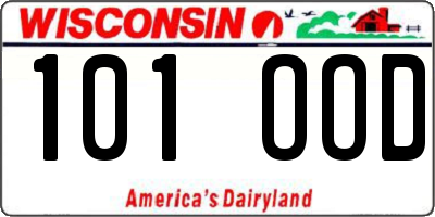 WI license plate 101OOD