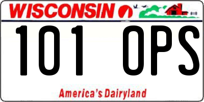 WI license plate 101OPS