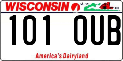 WI license plate 101OUB
