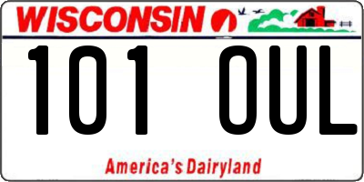 WI license plate 101OUL