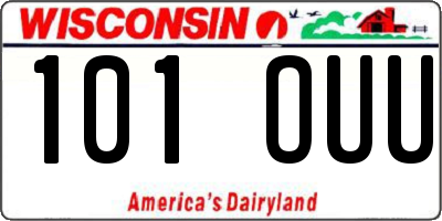 WI license plate 101OUU