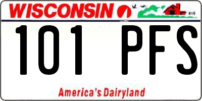 WI license plate 101PFS