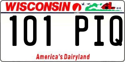 WI license plate 101PIQ