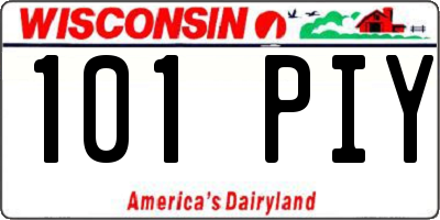 WI license plate 101PIY