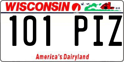 WI license plate 101PIZ
