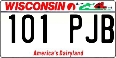 WI license plate 101PJB