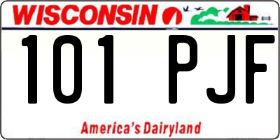 WI license plate 101PJF