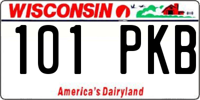 WI license plate 101PKB