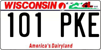 WI license plate 101PKE