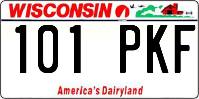 WI license plate 101PKF