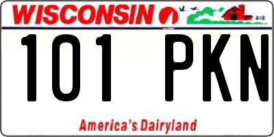 WI license plate 101PKN