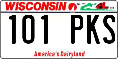 WI license plate 101PKS
