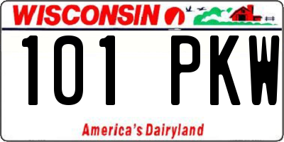 WI license plate 101PKW