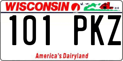 WI license plate 101PKZ