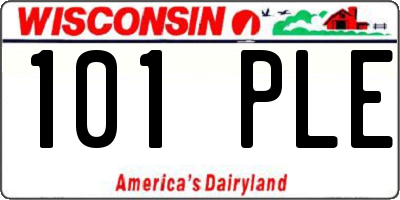 WI license plate 101PLE