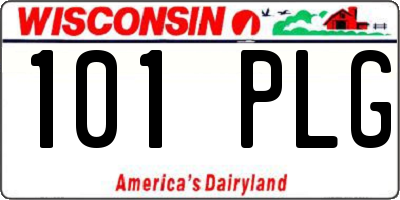 WI license plate 101PLG