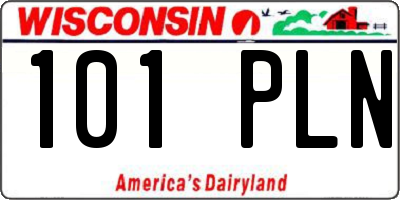 WI license plate 101PLN