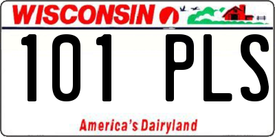 WI license plate 101PLS