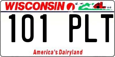 WI license plate 101PLT