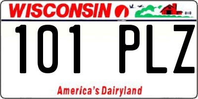 WI license plate 101PLZ