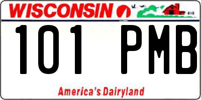 WI license plate 101PMB