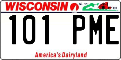 WI license plate 101PME