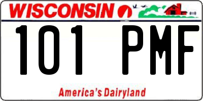 WI license plate 101PMF