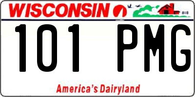 WI license plate 101PMG