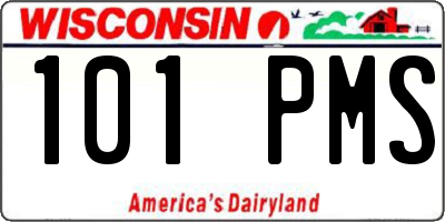 WI license plate 101PMS