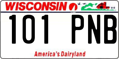 WI license plate 101PNB