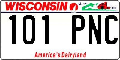 WI license plate 101PNC